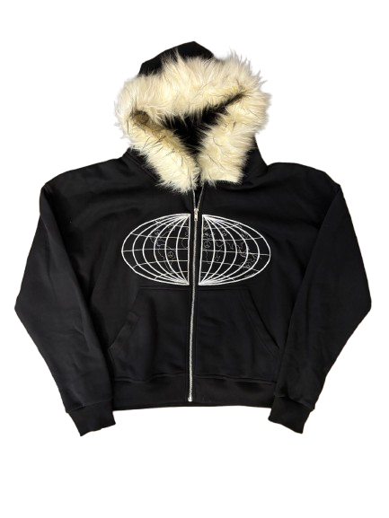Men’s Fitting “World Peace” Fur Zip Up